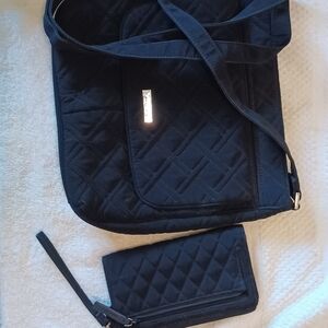 Vera Bradley Black and Multicolor Crossbody Bag